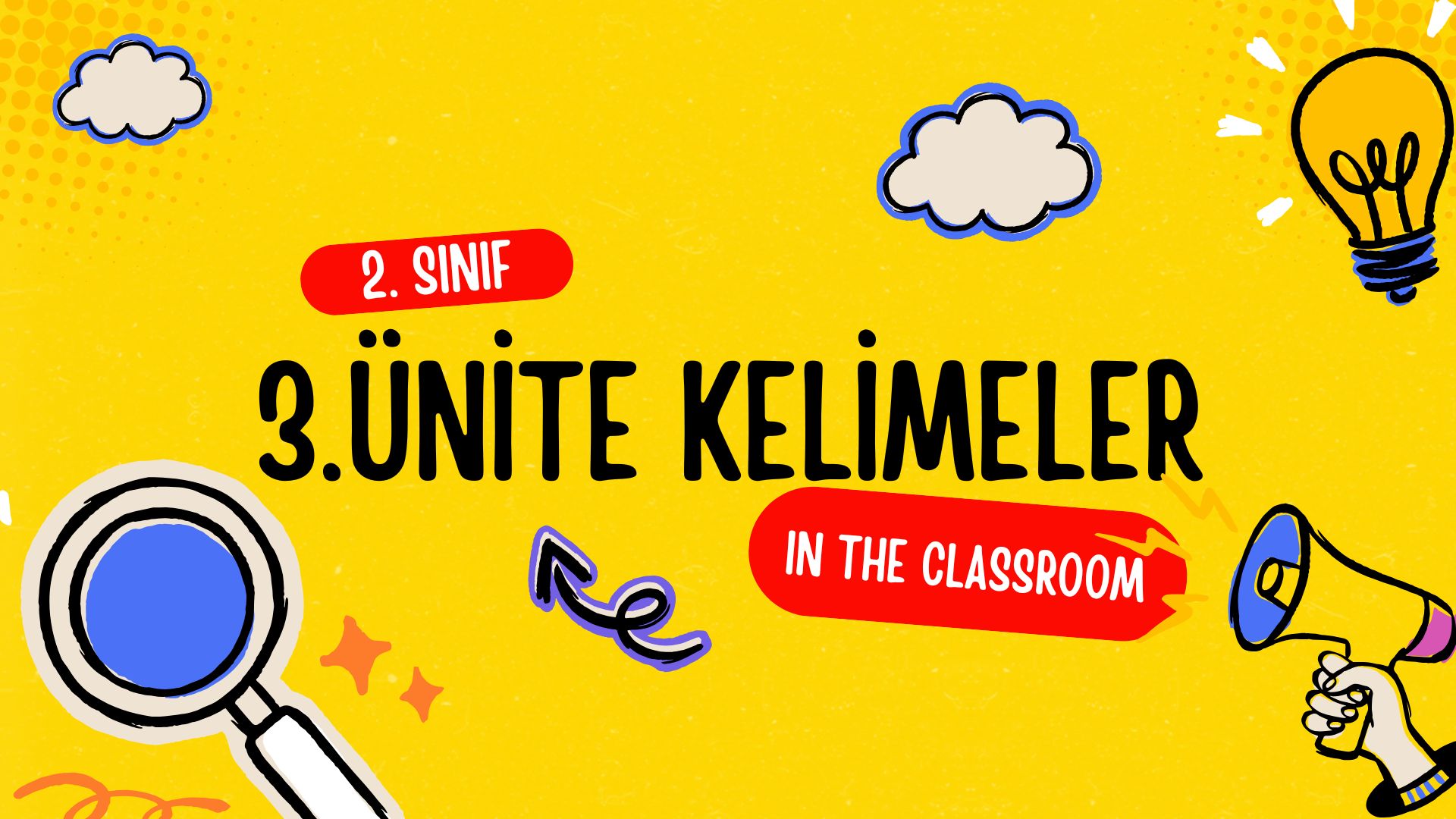2. Sınıf İngilizce 3. Ünite Kelimeler, 1. sayfa