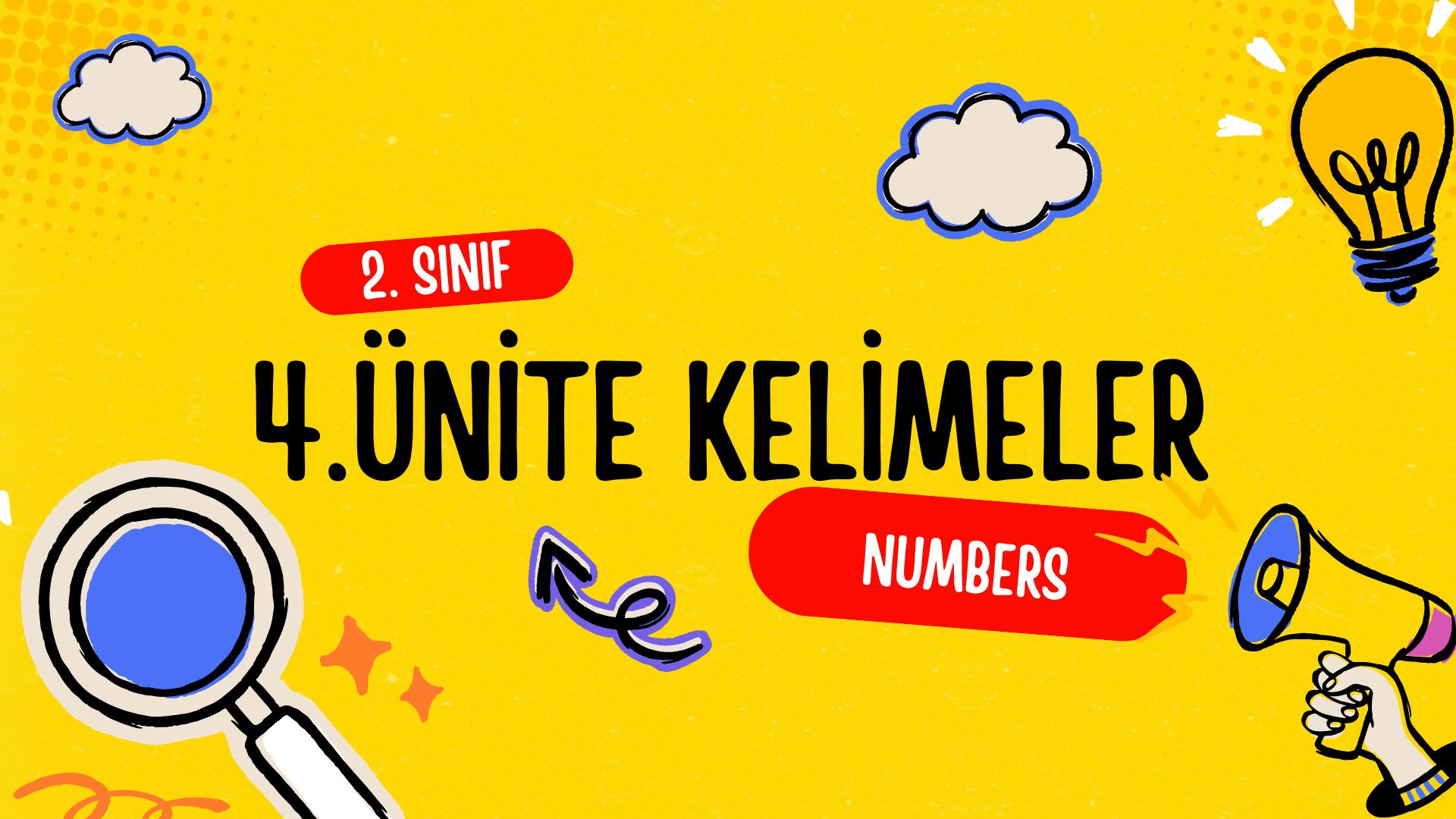 2. Sınıf İngilizce 4. Ünite Kelimeler, 1. sayfa