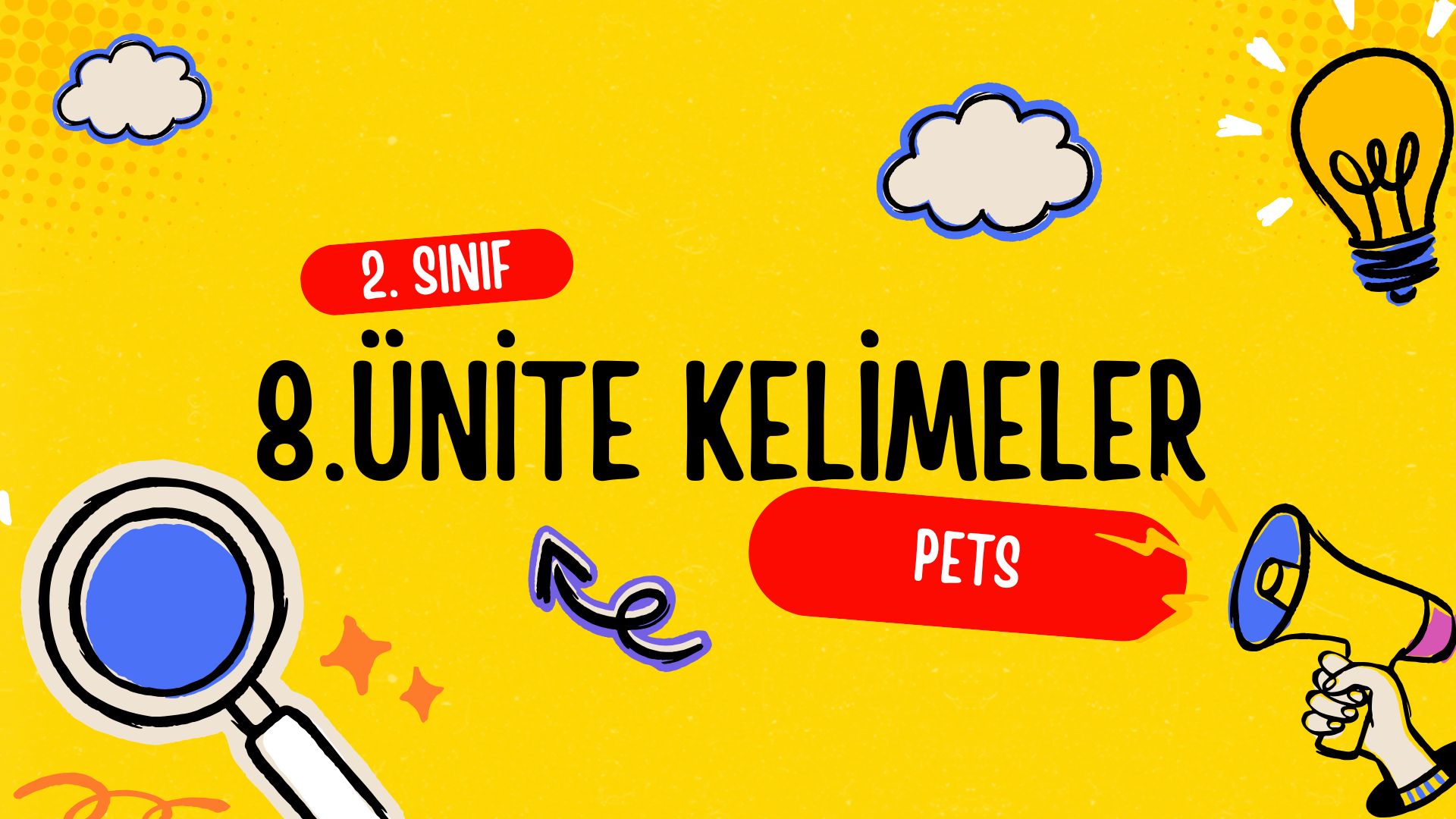 2. Sınıf İngilizce 8. Ünite Kelimeler, 1. sayfa