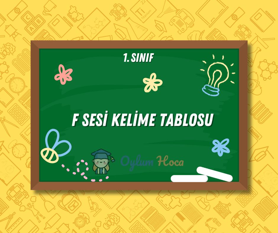 F Sesi Kelime Tablosu, 1. sayfa